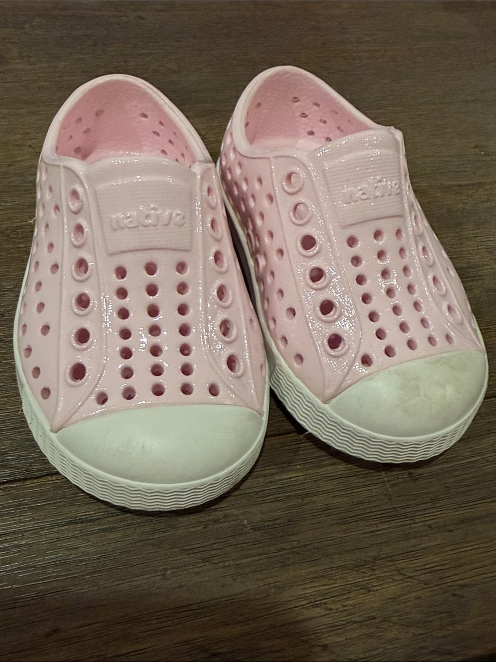 Native Kids Shoes in Pale Pink size c4